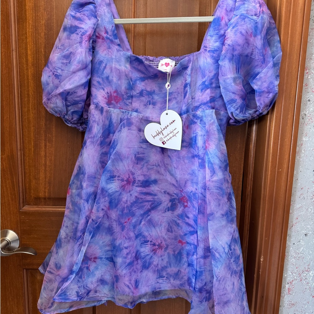 Buddy Love Lavender and Blue Tie-Dye Top
